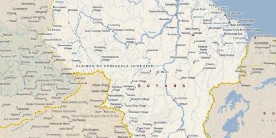 Kaart van die gedetailleerde kaart van die Guyana