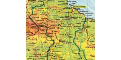 Kaart van Guyana-afrika