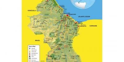 Kaart van Guyana kaart plek