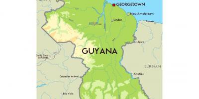 'n kaart van Guyana