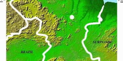 Kaart van die satelliet kaart van Guyana